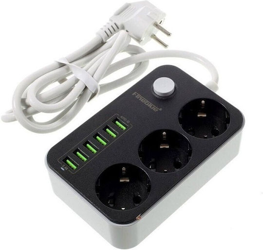 Steckdosenleiste 3-fach mit 6 USB-A