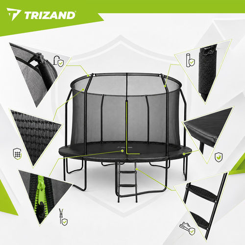 Trizand Trampolin Für Draußen Mit 366cm Durchmesser Und Netz Und Leiter