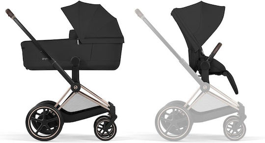 Cybex Priam Comfort Reversible 2 in 1 Baby Stroller Suitable for Newborn Sepia Black/Rosegold Frame 12.9kg