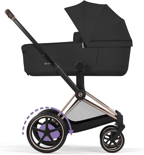 Cybex Priam Comfort Reversible 2 in 1 Baby Stroller Suitable for Newborn Sepia Black/Rosegold Frame 12.9kg