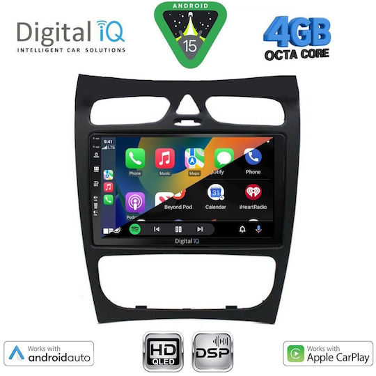 Digital IQ Ηχοσύστημα Αυτοκινήτου για Mercedes-Benz CLK Class 2000-2004 (Bluetooth/USB/WiFi/GPS/Apple-Carplay/Android-Auto) με Οθόνη Αφής 9"