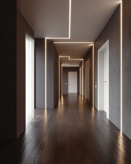 VK Lighting LED-Streifen Aluminiumprofil mit Opal-Abdeckung 200cm
