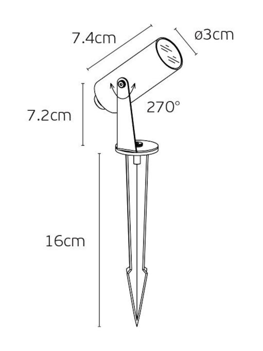 VK Lighting Στεγανό Φωτιστικό Led Καρφωτό 751691721