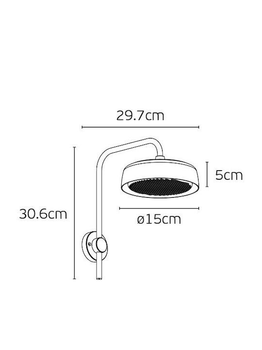 VK Lighting Στεγανό Επιτοίχιο Εξωτερικό Φωτιστικό LED 2700K 15x15εκ.