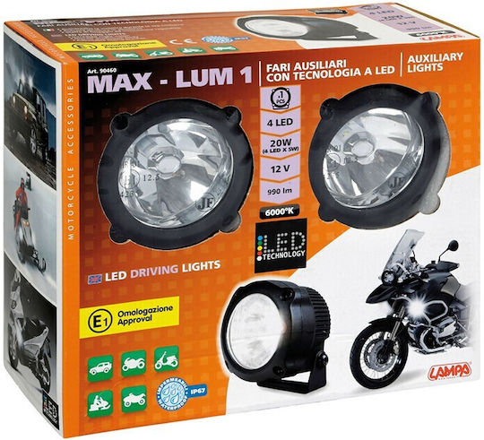 Lampa LED 12V 20W 9.5cm with White Lighting 2 Pieces
