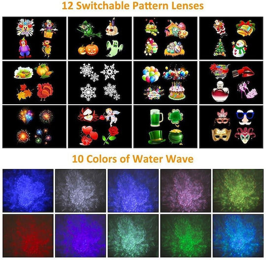 Christmas Spotlights LED IP44 Outdoor Projector with Remote Control