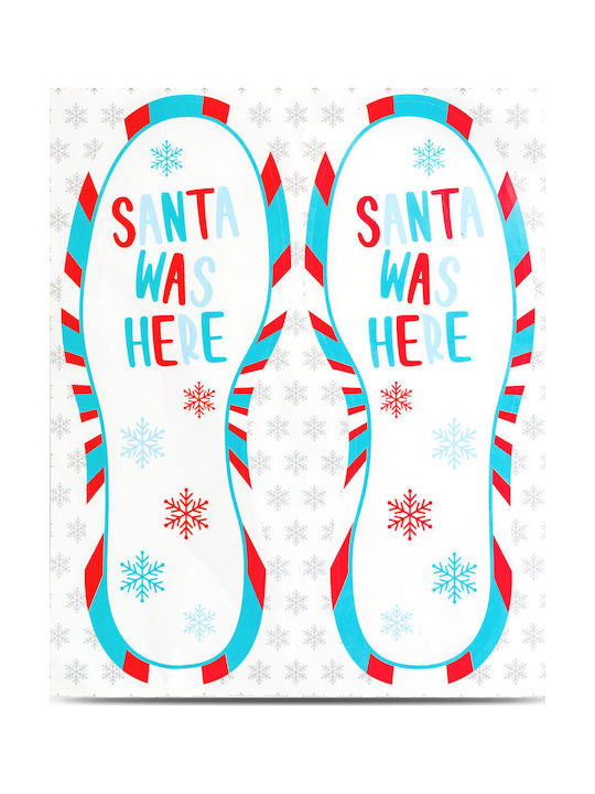 Sticker Santa Claus Footprints 25x10 Cm Set 2 Pieces Decorative Adhesive