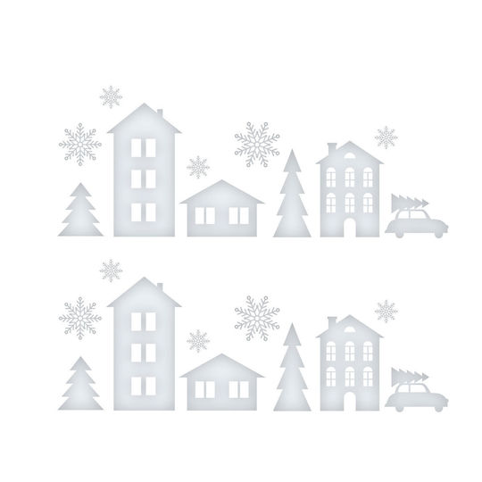 Decorațiune De Crăciun Pentru Fereastra Peisaj De Iarnă 37.5 X 27 Cm Autocolant Pentru Fereastră