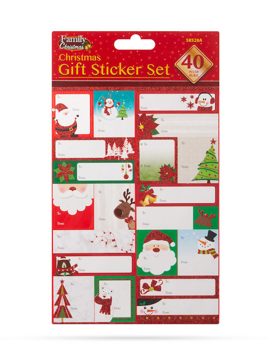 Christmas Gift Stickers 40 Pcs 15.2 X 21.6 Cm Self-adhesive Labels