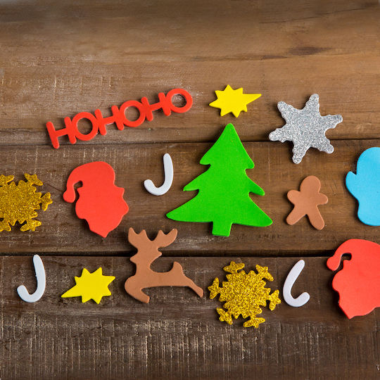Christmas Foam Stickers 50 Pcs Creative Decorative Set Festive Designs