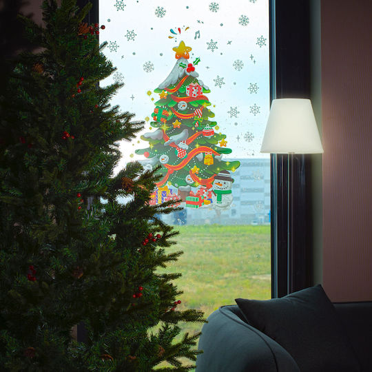 Christmas Tree Sticker 62 X 70 Cm Wall Door Window Adhesive Festive Pvc Decor