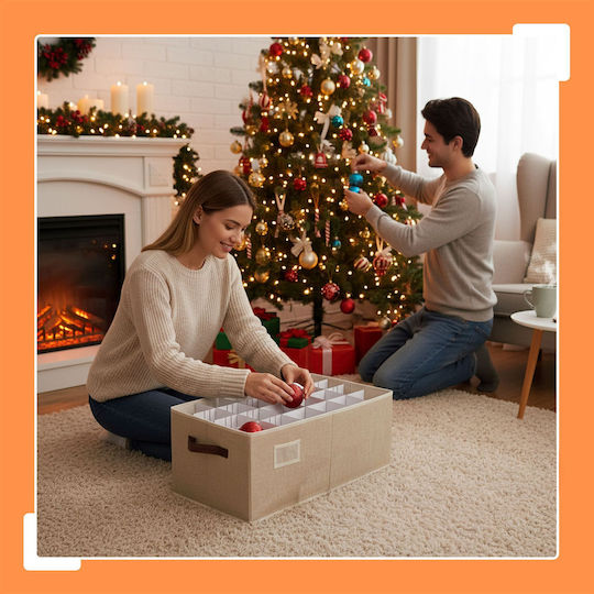 Relaxdays Christmas Bauble Box Snowflake Design 26x66.5x33cm Capacity 96 Baubles Multicolor