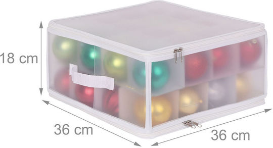 Relaxdays Christmas Bauble Storage Box White Transparent 18x36x36 Cm