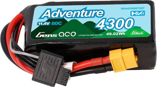 Gens Ace Baterie Li-Po 4300mAh 60C XT60 pentru Vehicul RC