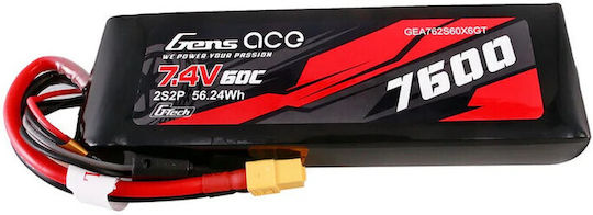 Gens Ace Baterie Li-Po 7.4V 7600mAh 60C 2S XT60 pentru Vehicul RC