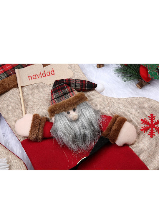 Christmas Decorative Sock with Santa Claus L40xW20cm