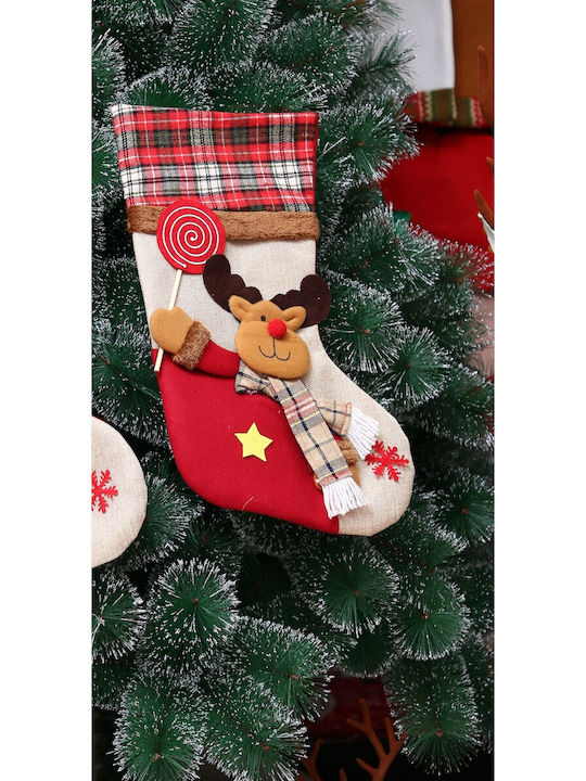 Christmas Decorative Sock with Santa Claus L40xW20cm