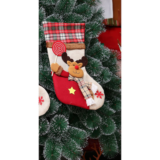 Ciorap Decorativ De Crăciun Cu Moș Crăciun L40xL20cm