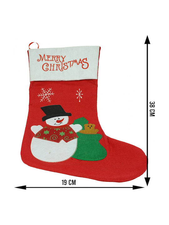 Ciorap Decorativ De Crăciun M38xL19cm Roșu