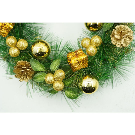 Alista Home Christmas Decorative Plastic Wreath with Diameter 35cm Green