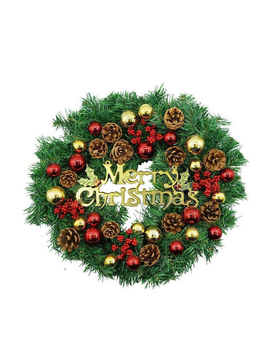 Alista Home Weihnachtskranz aus Kunststoff mit einem Durchmesser von 40cm Rote