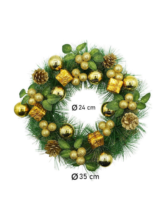 Alista Home Coroană De Flori De Crăciun Din Plastic Cu Diametru 35 Cm Verde