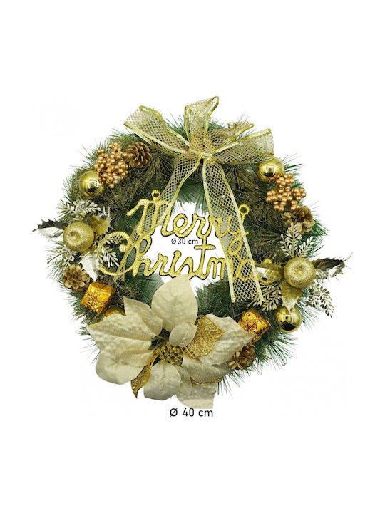 Alista Home Coroană De Flori De Crăciun Din Plastic Cu Diametru 40 Cm Verde