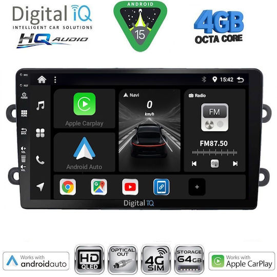 Digital IQ Ηχοσύστημα Αυτοκινήτου για Renault Logan Dacia Duster / Logan / Sandero 2006-2012 (Bluetooth/USB/WiFi/GPS/Apple-Carplay/Android-Auto) με Οθόνη Αφής 9"