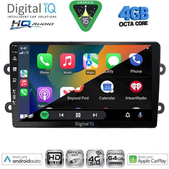 Digital IQ Ηχοσύστημα Αυτοκινήτου για Renault Logan Dacia Duster / Logan / Sandero 2006-2012 (Bluetooth/USB/WiFi/GPS/Apple-Carplay/Android-Auto) με Οθόνη Αφής 9"