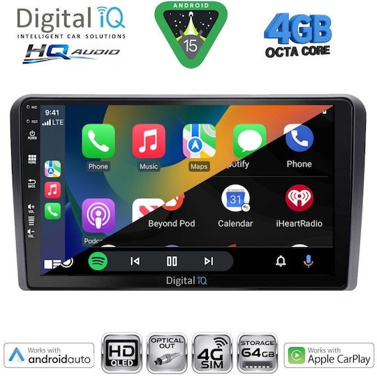 Digital IQ Car Audio System for Fiat 500L 2012 with Touch Screen 10" Digital IQ BXK 19132 CPAA Bluetooth USB Wi-Fi GPS Apple CarPlay Android Auto