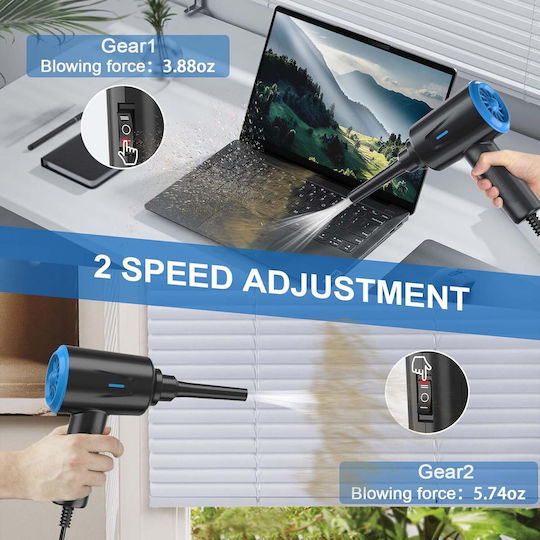 Goweto Suflantă de Mână Electrică 2 Trepte de Viteză Putere 500w Portabilă 4 Duze de Suflare