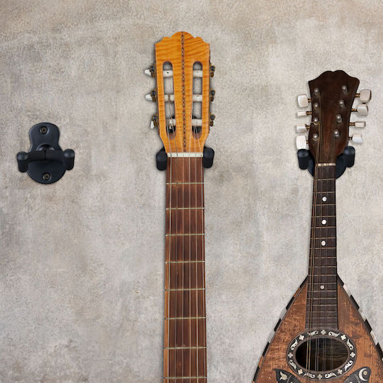 Relaxdays Guitar Wall Mount Set 3 Black 9.5x12x8 Cm