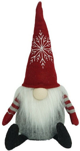 Christmas Elf Ornament Red Hat Alista Home Red Gray Textile 31 Cm