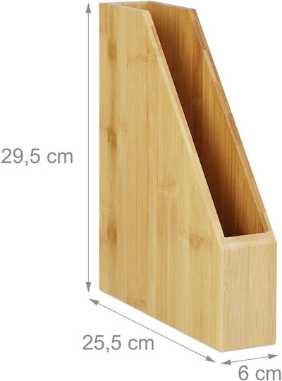 Relaxdays Set Suport Documente Din Bambus A4 A6 Culoare Naturală Dimensiuni 29.5x25.5x6cm 17x14x3.5cm
