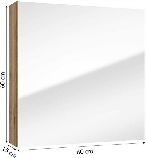 Deftrans Badezimmerspiegel mit Schrank 60x60cm