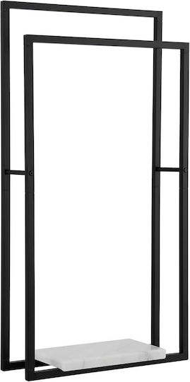 Resteq Badezimmerhaken & -halter Doppelter 100x180cm Schwarze