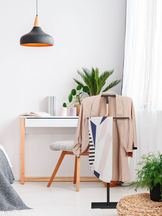 Relaxdays Floor Coat Rack Metal Black 107x20cm