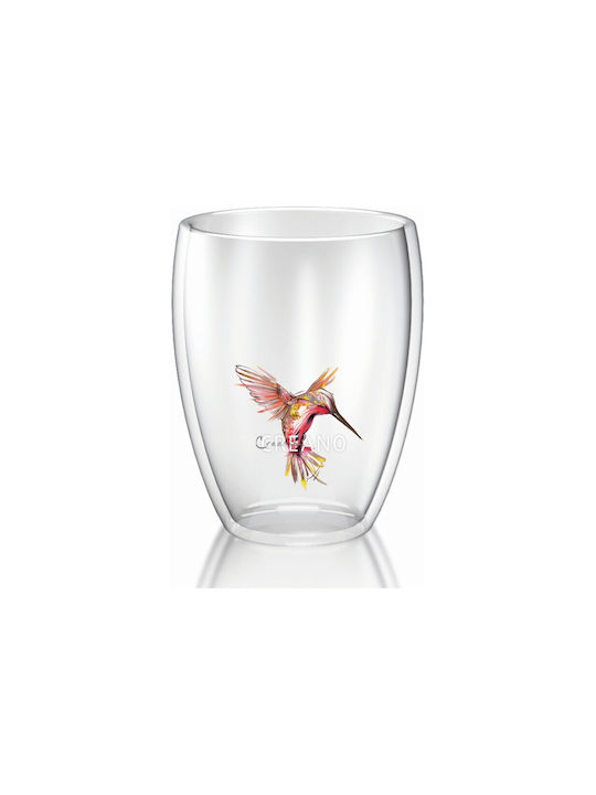 Creano Cană Sticlă Roșie 250ml
