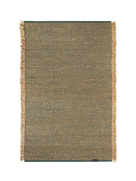 Guy Laroche Zigk Zagk Rectangular Jute Rug Olive 140x200cm