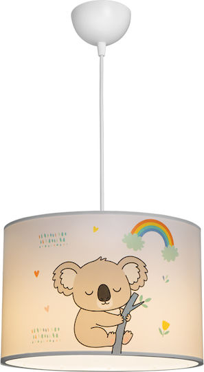 Pakketo Koala Einfaches Licht Kinderzimmer-Deckenleuchte Hängend aus Kunststoff 20W mit E27 Fassung 30x20cm