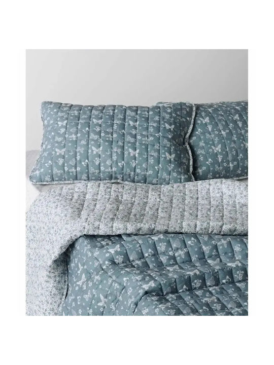 Kentia Evanthia Σετ Κουβερλί Μονό Microfiber Grey- White 160x220cm 2τμχ