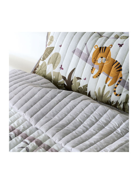 Kentia Σετ Κουβερλί Μονό Microfiber Χακί 160x220cm