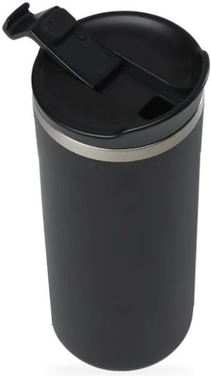Qwetch Ποτήρι Θερμός Ανοξείδωτο BPA Free 470ml Qwetch Μαύρο