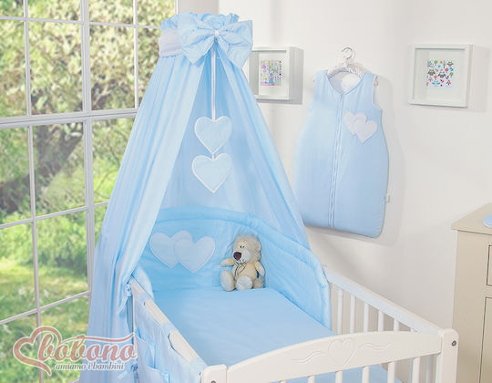 Bobono Crib Set Blue Stripes 5 Pieces