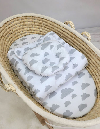 My Sweet Baby Crib Set Gray Clouds 2 Pieces
