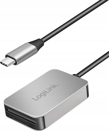 LogiLink Card Reader USB 3.0 Type-C για SD/microSD Γκρι