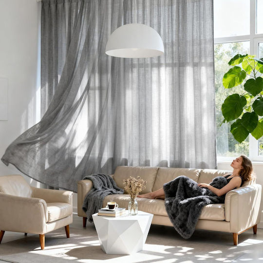Joydeco Σετ Κουρτίνες Συσκότισης με Τρουκς Gray 140x260εκ.