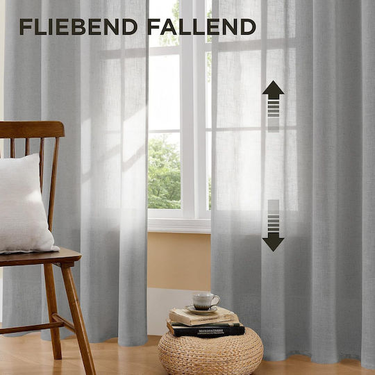 Joydeco Σετ Κουρτίνες Συσκότισης με Τρουκς Gray 140x260εκ.