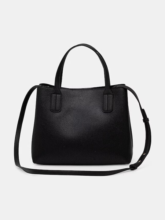 Tommy Γυναικεία Satchel Τσάντα από Συνθετικό Δέρμα Μαύρη