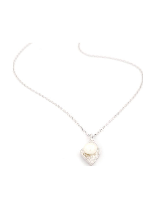 Silver Union Silber Halskette mit Perlen und Zirkon